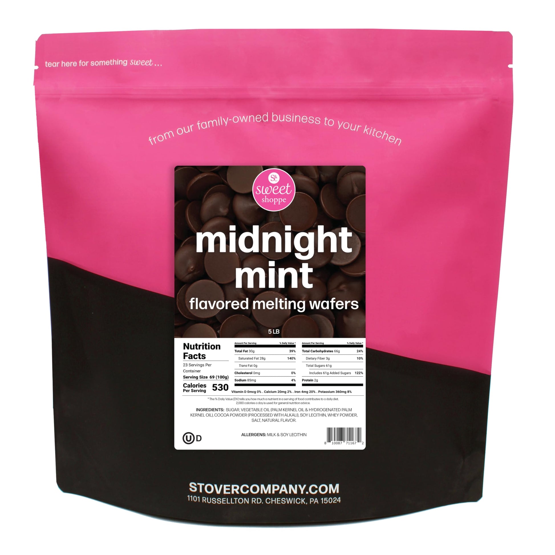 Sweet Shoppe Midnight Mint Flavored Melting Wafers, 5 pounds