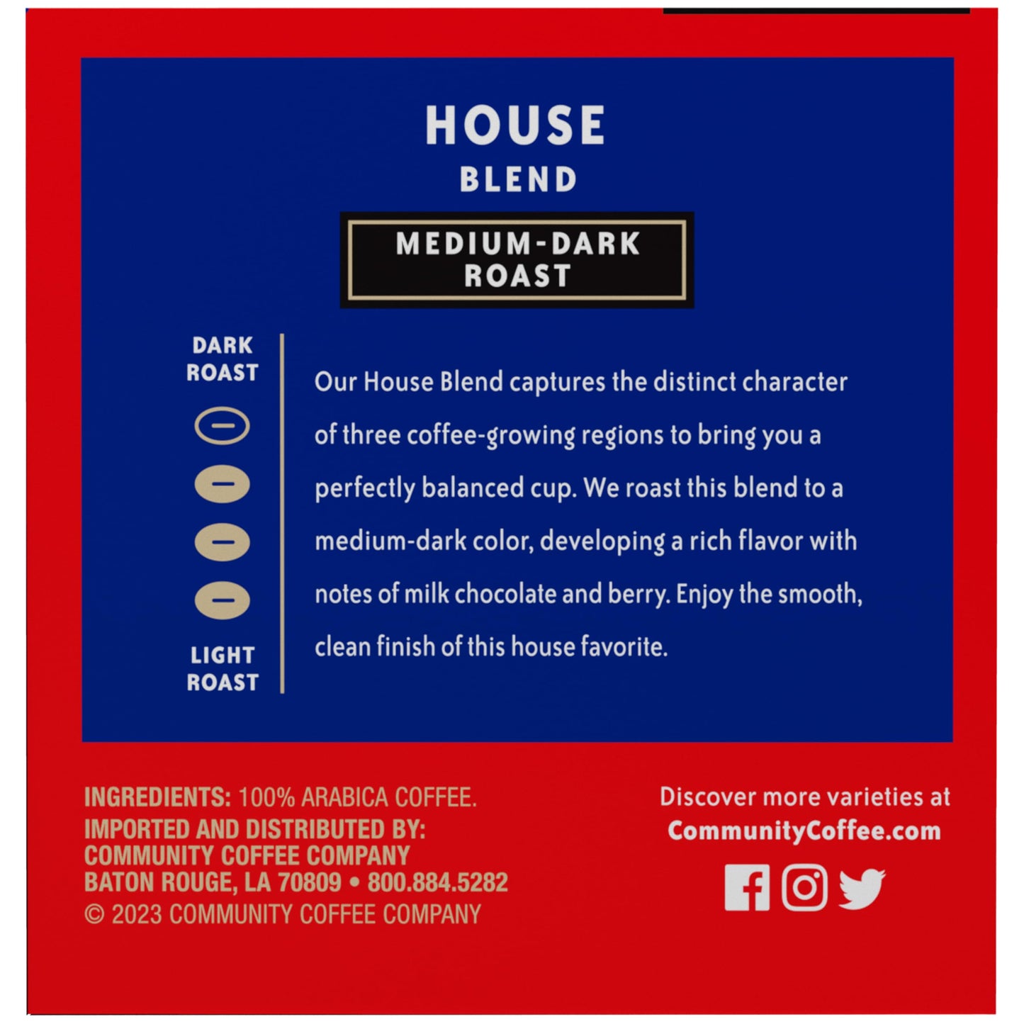 Community Coffee House Blend Coffee Pods, Medium Dark Roast, 72 Count, Compatible with Keurig 2.0, Natural