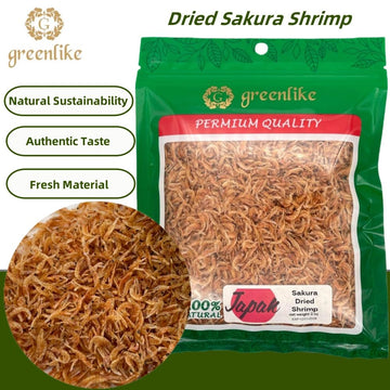 Greenlike Japanese Dried Sakura Shrimp 2Oz, Wild-Caught Shrimps, Rich In Protein & Calcium, Dehydrated Small Shrimp For Ramen To