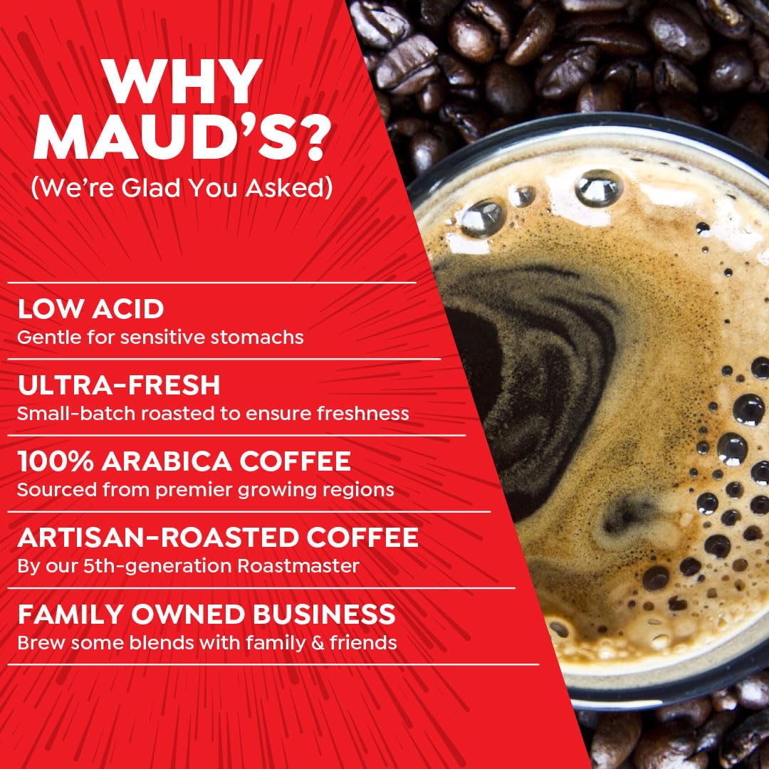 MAUDS Double Caffeine Coffee Pods, Dark Roast, 100% Arabica, 18 Count, Compatible with Keurig K Cups