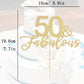 Ahaoray 50 Fabulous Cake Topper, Premium Gold Glitter Cardboard Cake Decoration For 50Th Happy Birthday Party - Fifty And Fabulo