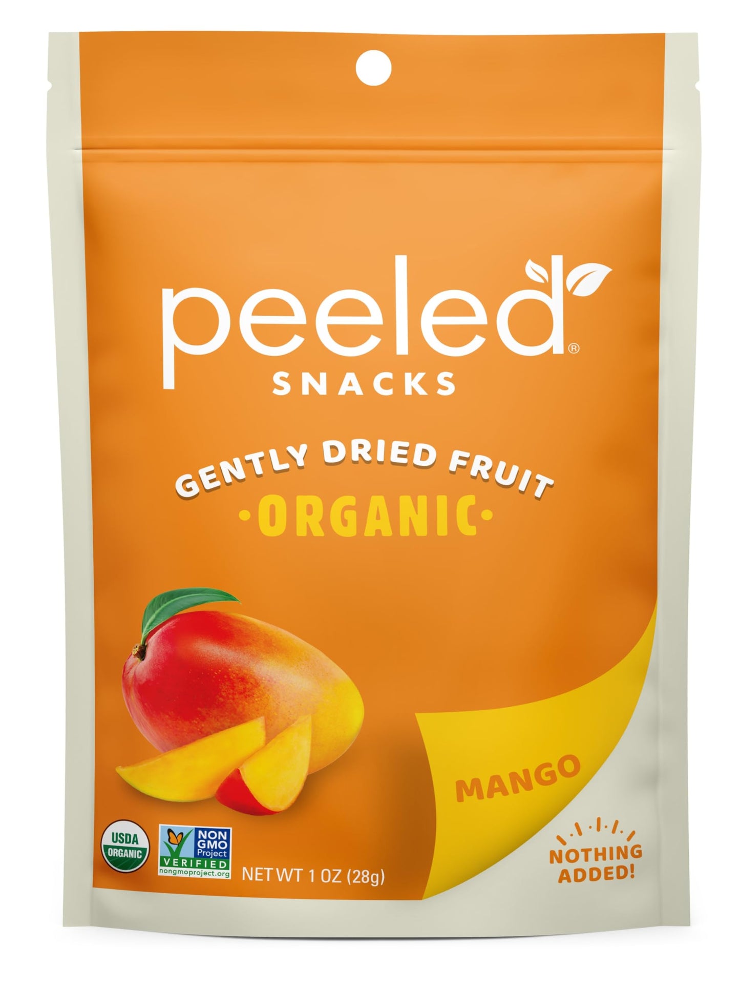 Peeled Snacks Organic Dried Mango – Vegan Snack, 1 Oz (Pack of 24)