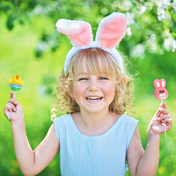 Easter Lollipops Candy Variety Pack - 24 Individually Wrapped Assorted Colorful Shapes With Bunny, Egg, Carrot Easter Suckers Fo
