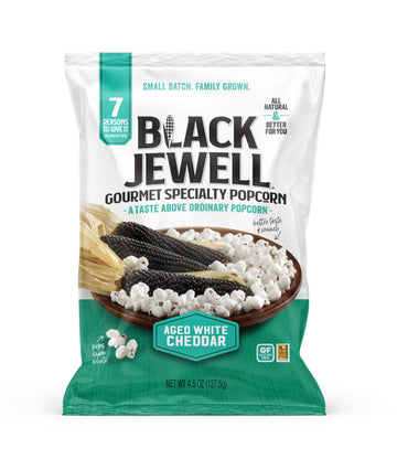 Black Jewell Aged White Cheddar Popped Popcorn, Gourmet Specialty Popcorn, 4.5 Ounces (Pack of 3)