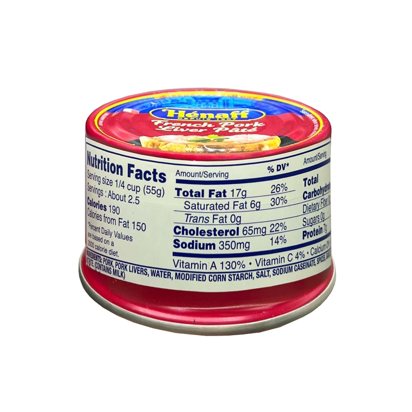 From France Henaff French Pork Liver Pate -Pate De Foie 130 Gr Pack Of 3