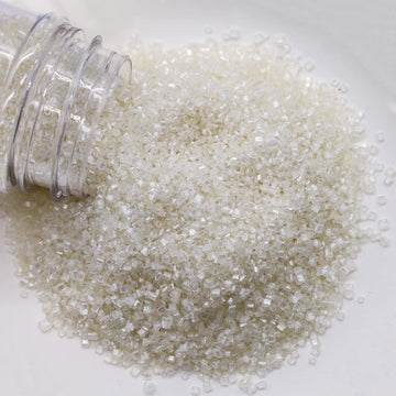 Lebery Sanding Sugar White Edible Sugar Sprinkles Sanding Sugar For Cake Decorating, Edible Crystal Candy White Pearl Sugar For