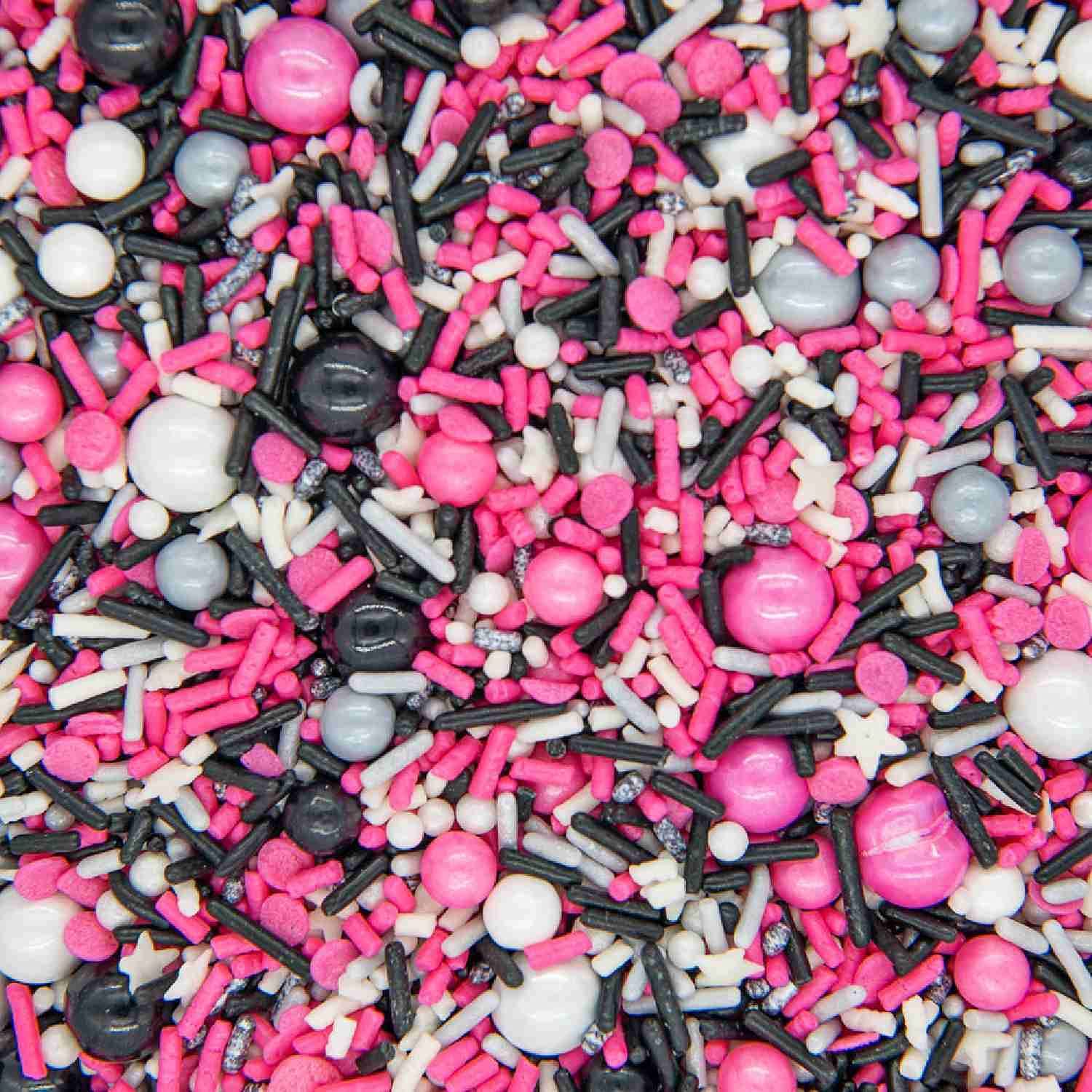 Black Pink Sprinkles For Cake Decorating, Baking - Fancy Minnie Mouse Sprinkles For Cupcake Decorating - Edible Minnie Mouse Cak
