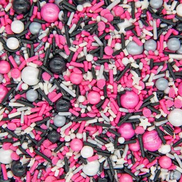 Black Pink Sprinkles For Cake Decorating, Baking - Fancy Minnie Mouse Sprinkles For Cupcake Decorating - Edible Minnie Mouse Cak