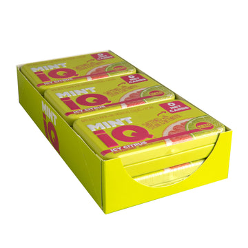 Big Sky Mint Iq Icy Citrus Mint Candy 40 Grams Pack Of 6 Tins In Display Tray - Travel Size Mint Candies Tin - Keto Friendly, Ve
