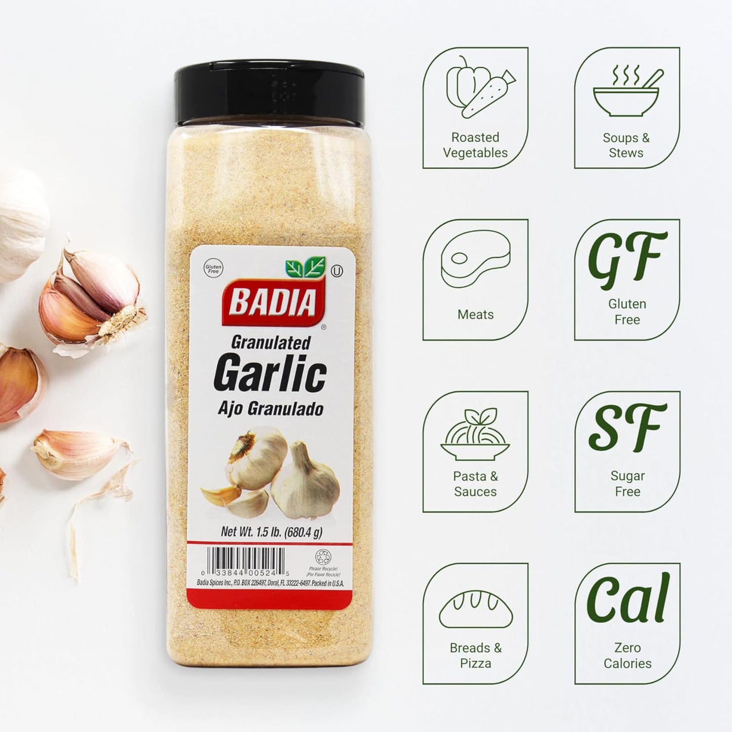 Badia, Garlic Grnltd, 24 Oz, (Pack Of 6)