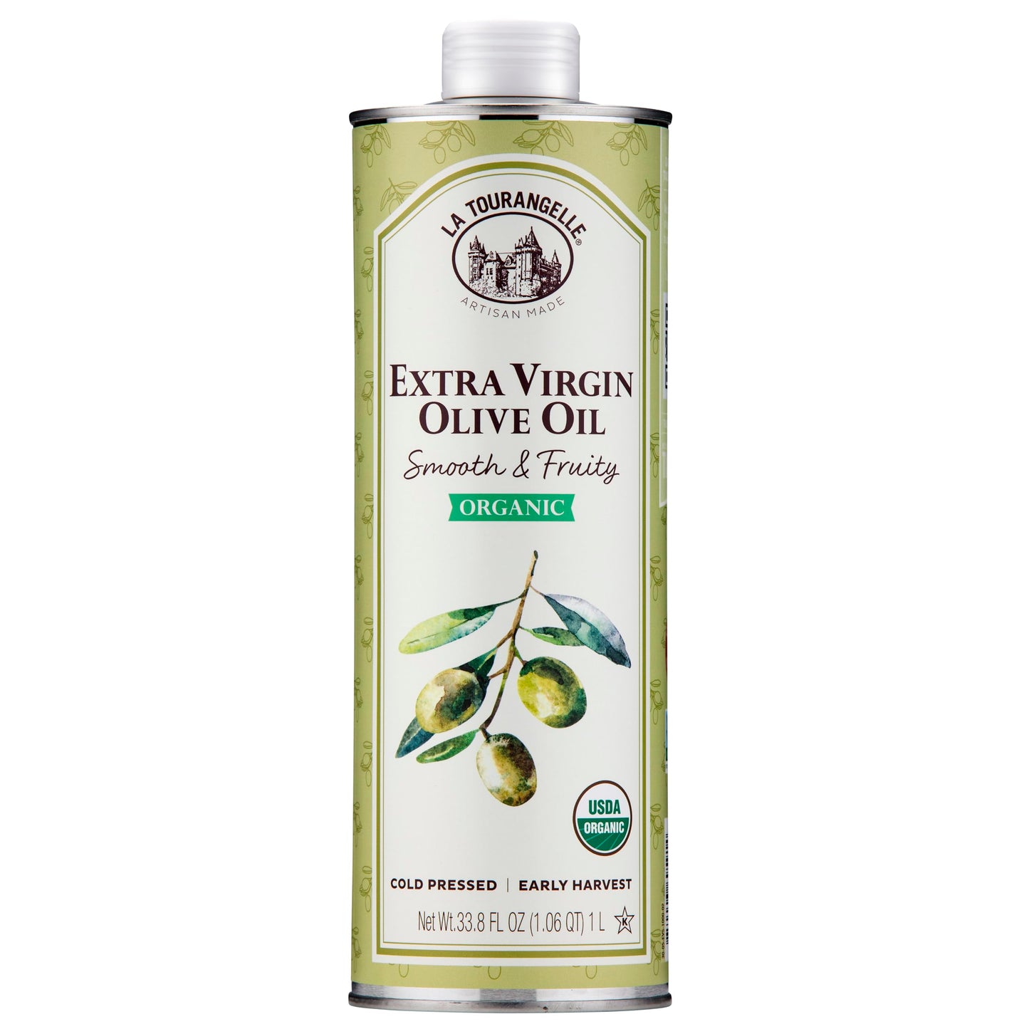 La Tourangelle  Organic Extra Virflavor Blend Olive Oil  Cold-Pressed Early Harvest Evoo From Scomfort Support  Smooth & Fruity  33.8 Fl Oz (1 Liter) - Spanish With Polyphenols For Cooking  Drizzling  Marinades  And Dipping