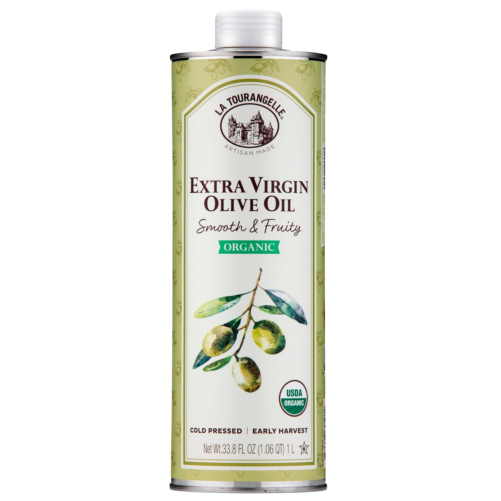 La Tourangelle  Organic Extra Virflavor Blend Olive Oil  Cold-Pressed Early Harvest Evoo From Scomfort Support  Smooth & Fruity  33.8 Fl Oz (1 Liter) - Spanish With Polyphenols For Cooking  Drizzling  Marinades  And Dipping
