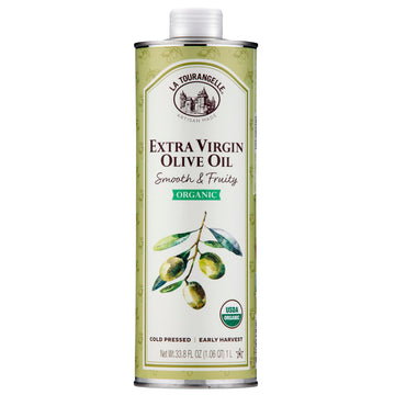 La Tourangelle  Organic Extra Virflavor Blend Olive Oil  Cold-Pressed Early Harvest Evoo From Scomfort Support  Smooth & Fruity  33.8 Fl Oz (1 Liter) - Spanish With Polyphenols For Cooking  Drizzling  Marinades  And Dipping