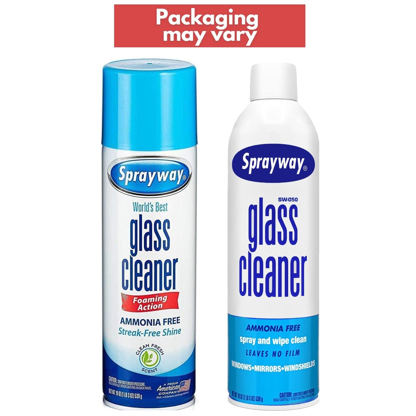 Sprayway Streakless Glass Cleaner 19 Ounce (Pack Of 3) Made In Usa, Blue And White (Package May Vary)