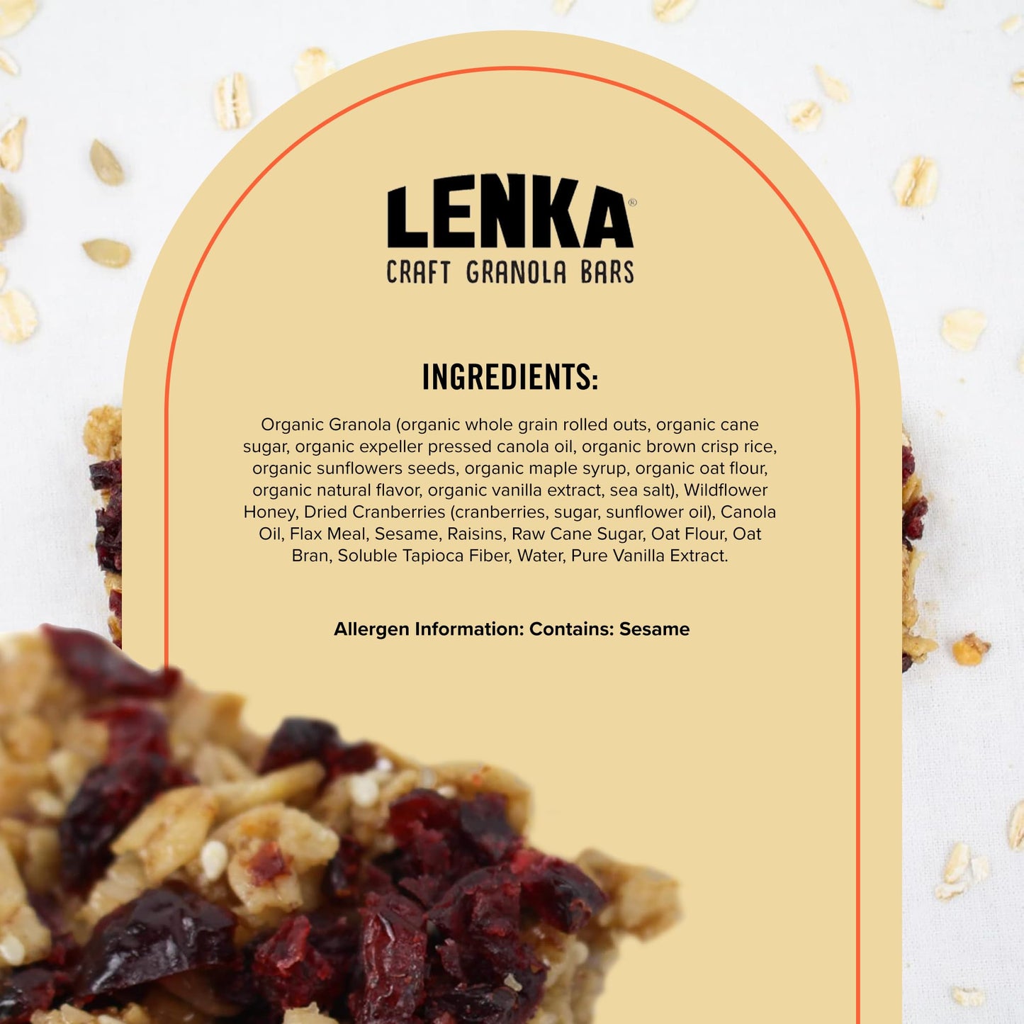 Lenka Handmade Craft Granola Bars - Berry Omega Gluten Free High Fiber - Nutritious Snack Bar With Organic Granola - 12 Pack
