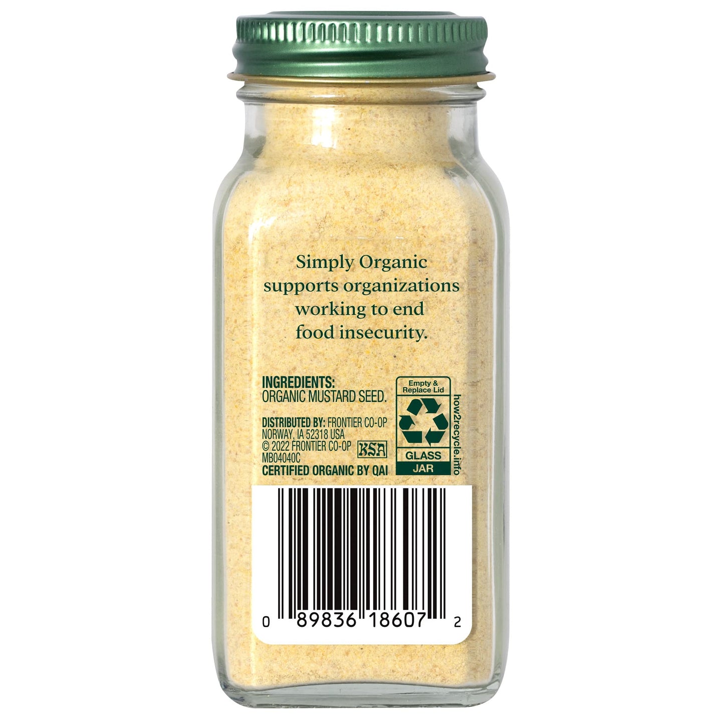 Simply Organic Ground Mustard Seed, 3.07-Ounce, Organic Ground Yellow Mustard Seeds, Robust Flavor, Kosher, Non Irradiated