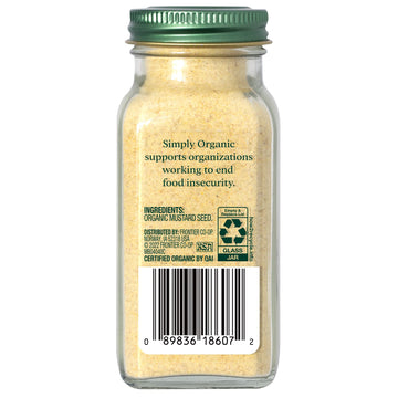 Simply Organic Ground Mustard Seed, 3.07-Ounce, Organic Ground Yellow Mustard Seeds, Robust Flavor, Kosher, Non Irradiated