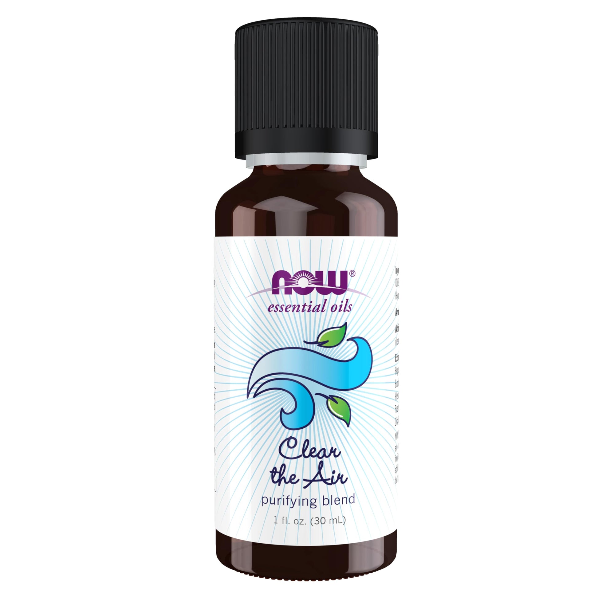 Now Essential Oils, Clear The Air Oil Blend, Purifying Aromatherapy Scent, Blend Of Pure Essential Oils, Steam Distilled, Vegan, Child Resistant Cap, 1-Ounce