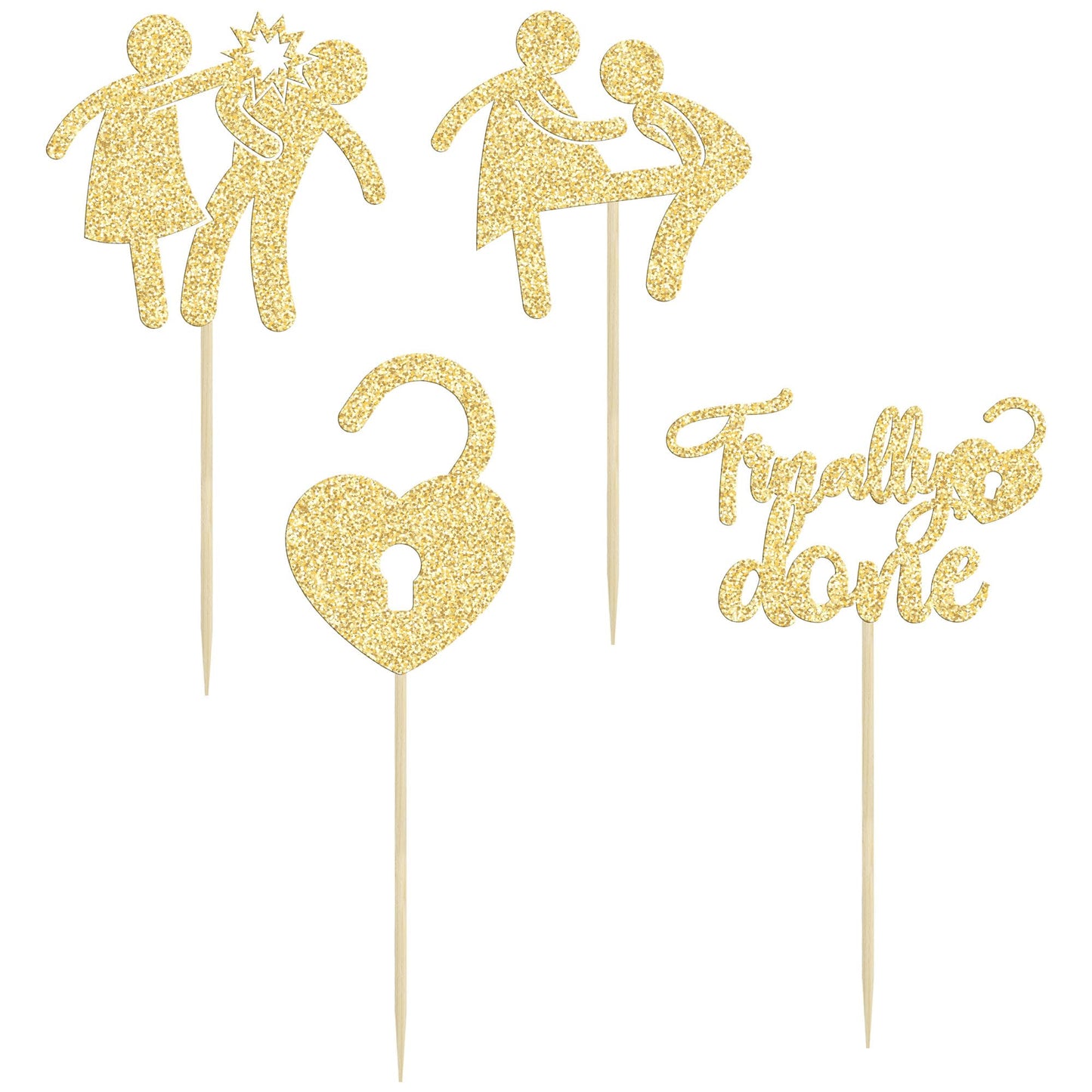 Gyufise 24 Pack Gold Glitter Divorce Cupcake Toppers Boy Bye Finally Done Cupcake Picks Decorations For Divorce Break Up Party Decoration Freedom Party Supplies