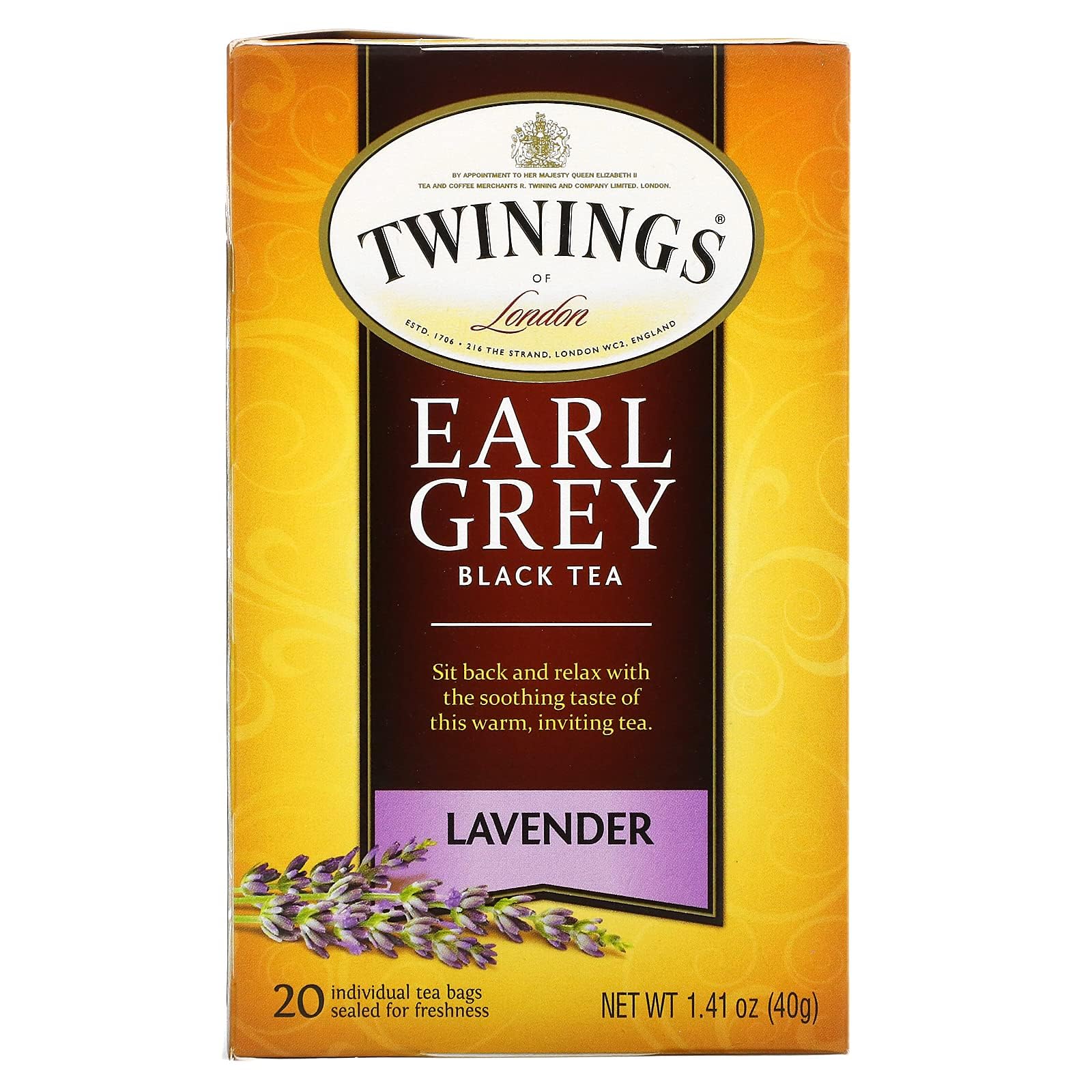 Twinings Tea, Earl Grey Lavender, 20 Count (Pack Of 6)
