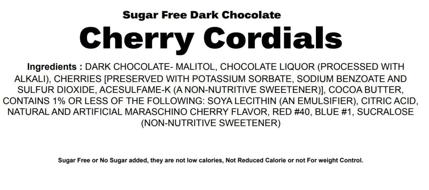 ANDY ANAND CHOCOLATIER Gourmet Sugar Free Vegan Dark Chocolate Cherry Cordials, 48 Count, Elegant Gift Box