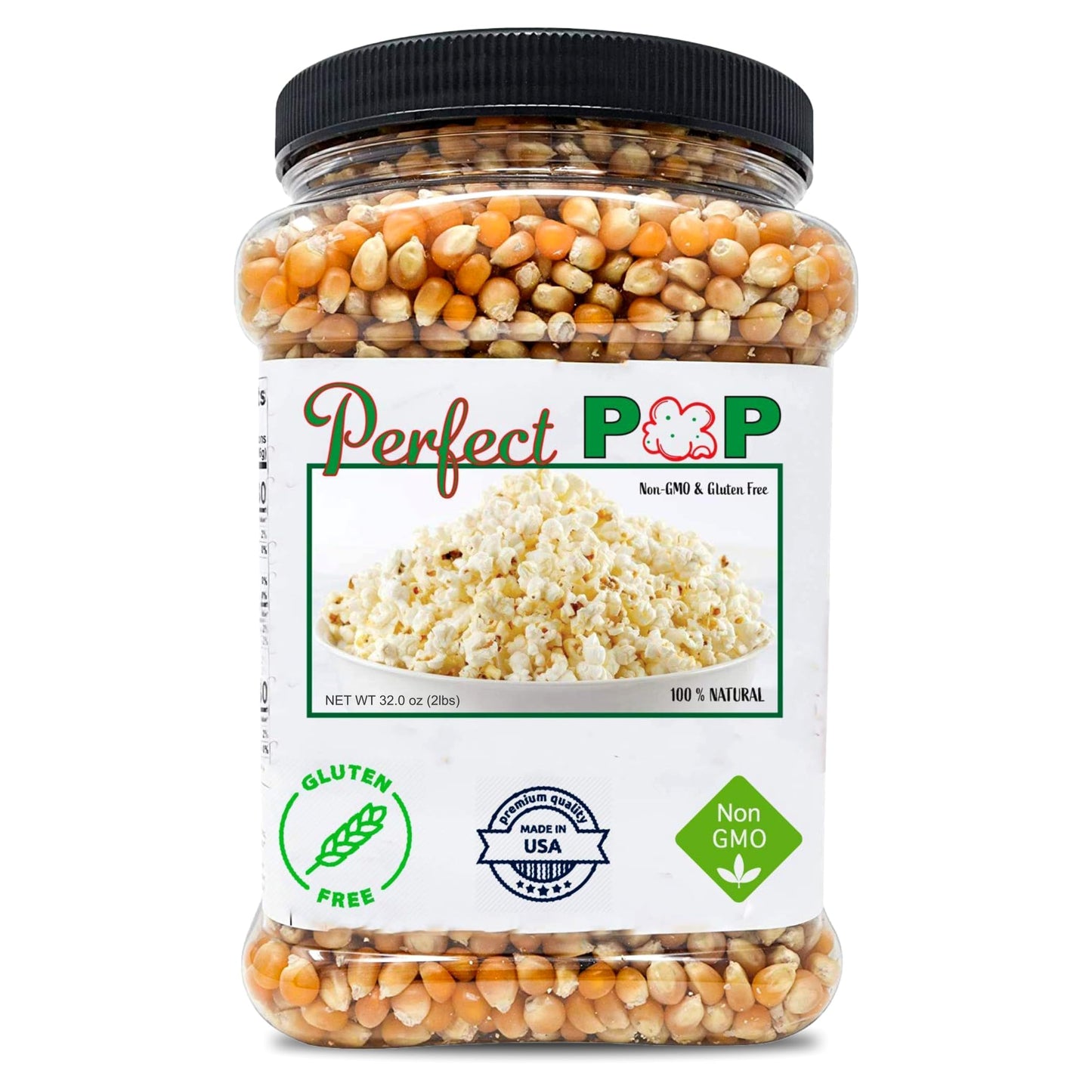 Concession Essentials Premium Gourmet Popcorn Kernels - Butterfly Style - 2lbs (32 Ounce) - Model CE-Original Kernels-2lb