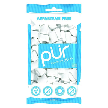 Pur Gum - Peppermint - Aspartame Free - 60 Pieces - 80 G - Case Of 12 80 Grm