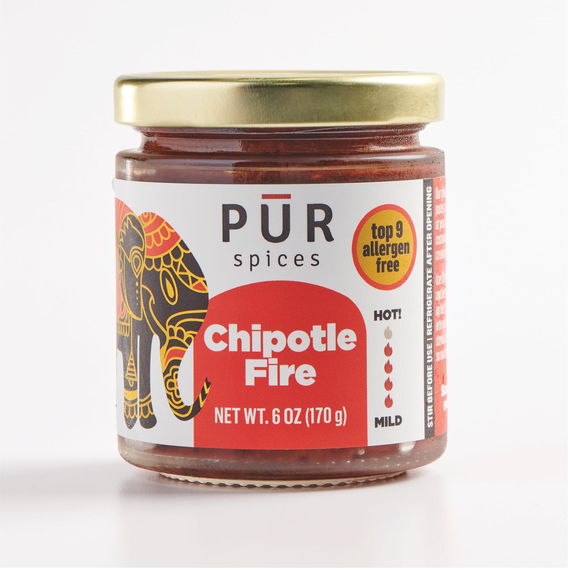 PUR Spices Chipotle Fire Spicy Hot Sauce I Chili Pepper Cooking Paste for Dipping, Chili Seasoning, Taco Sauce, Salsa I Plant Ba