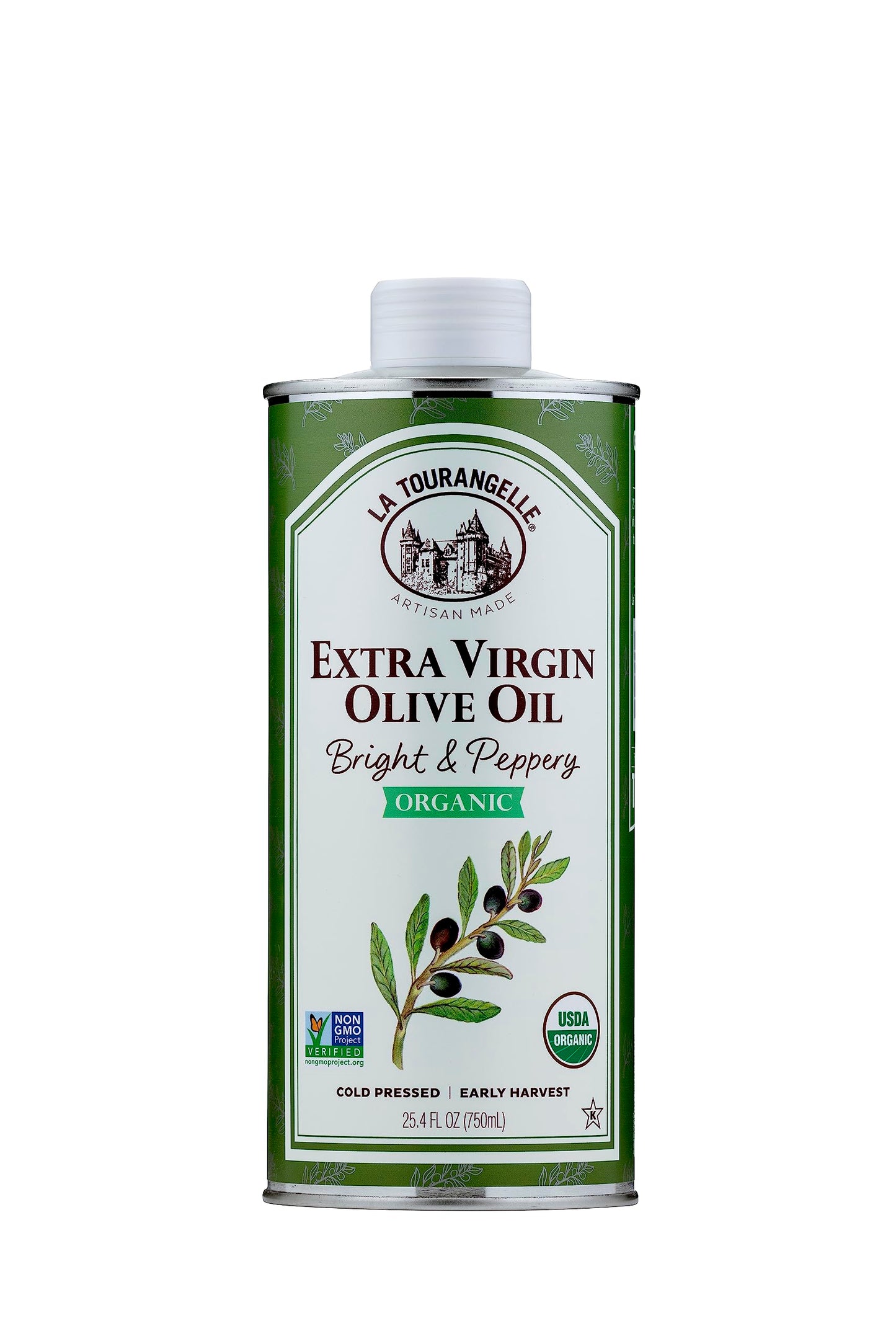 La Tourangelle, Organic Extra Virgin Olive Oil, Cold-Pressed High Antioxidant Picual Olives From Spain, 25.4 Fl Oz