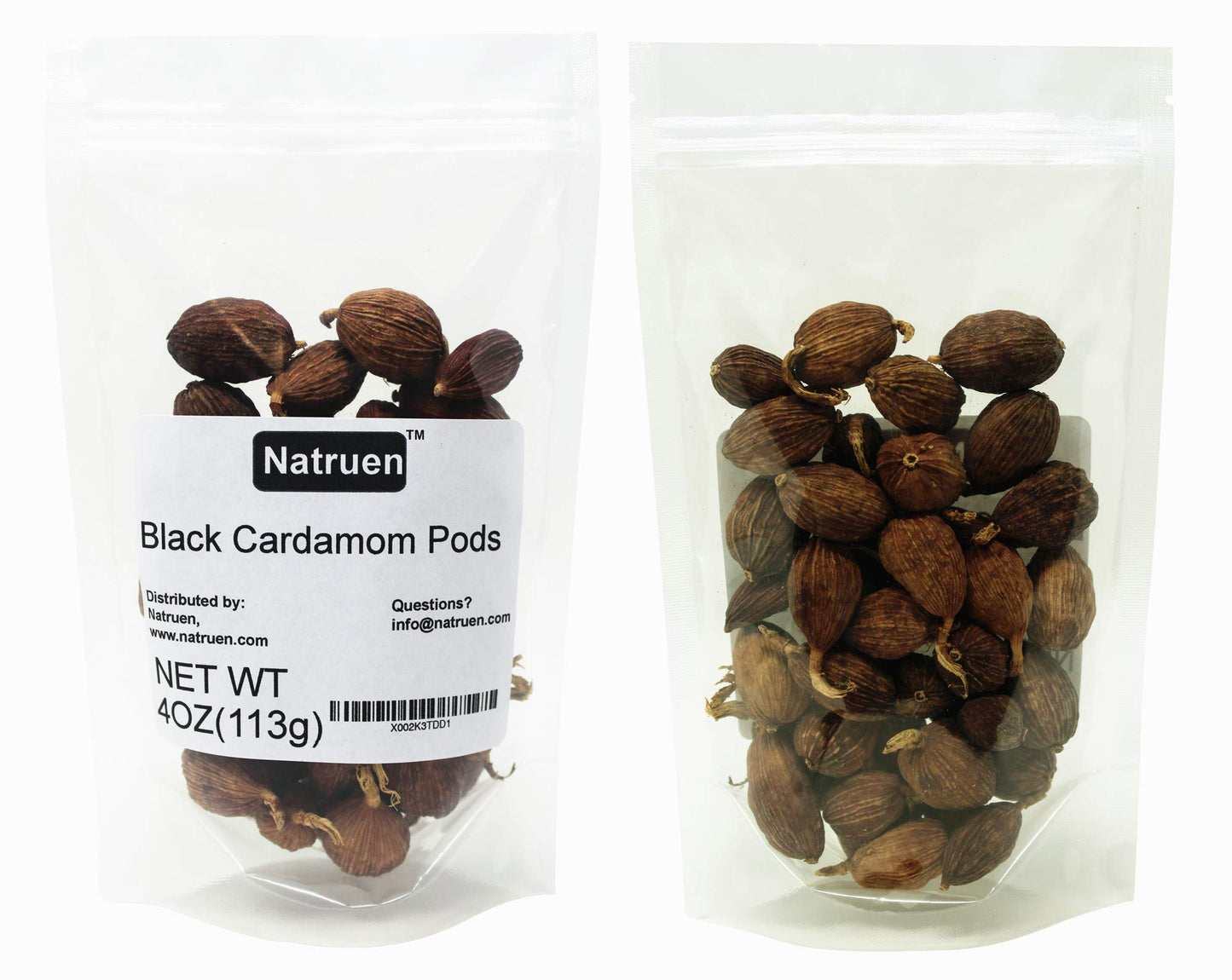 Natruen Black Cardamom Pods Whole (Tsao Ko) 4 Ounces, Approx 35 Pods, Cao Guo, All Natural Non-Gmo Spice