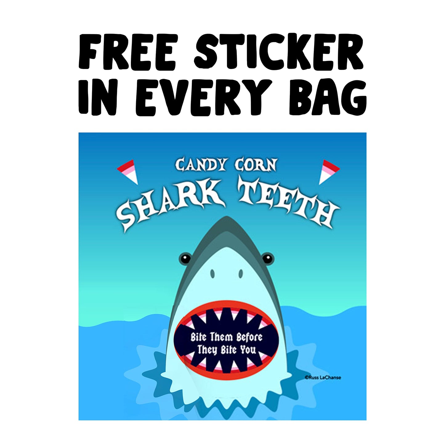 Shark Teeth Strawberry Flavored Candy Corn Fun Unique Halloween Candy Gag Gift For Birthday Girls, Boys, Kids & Teens (7 Ounces)