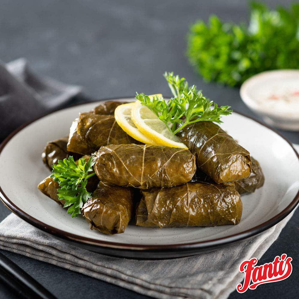 Fantis Dolmas Stuffed Grape Leaves, Vine Leaves Stuffed With Rice, Ready To Eat Meals - Mediterranean Meal In A Can Pure Wraps C