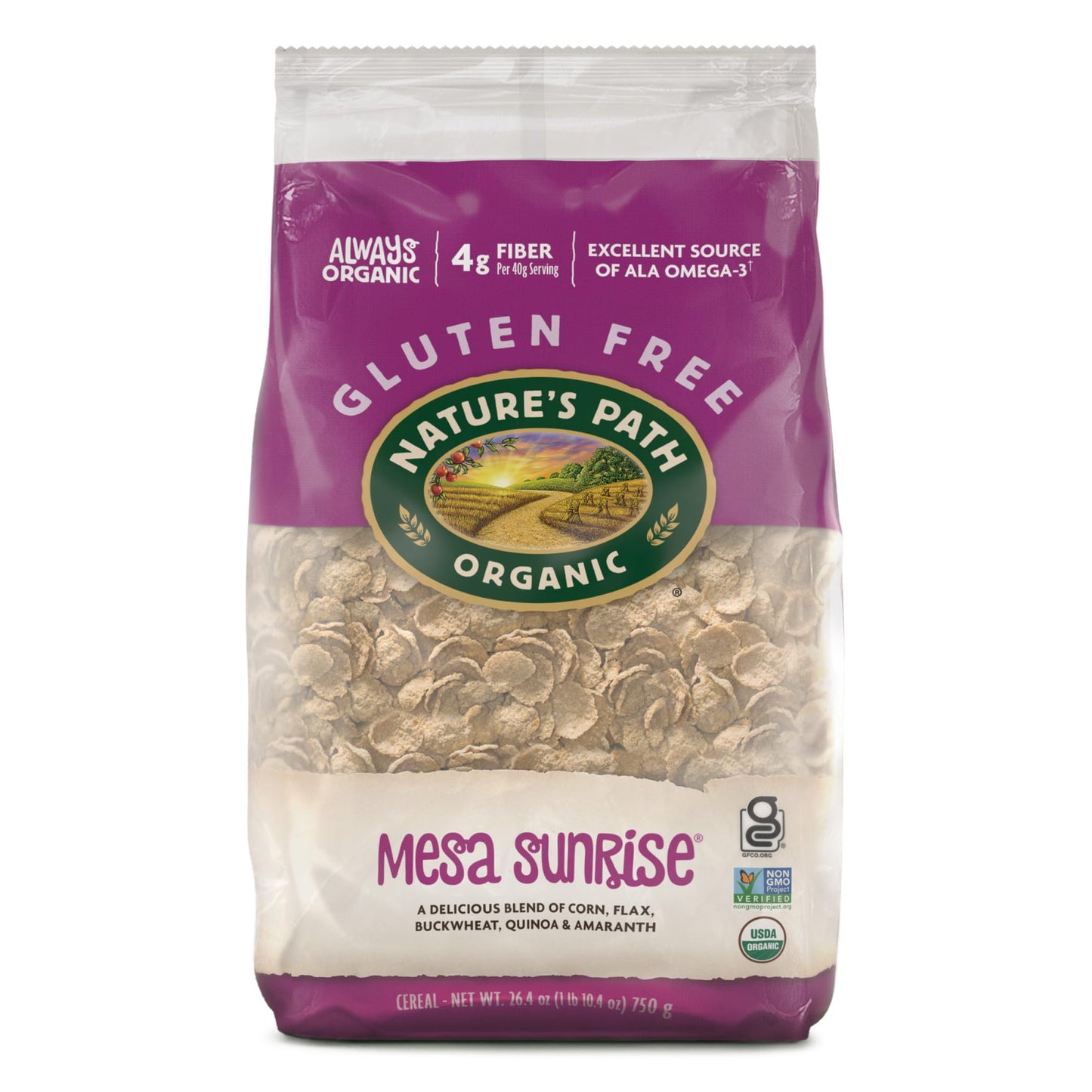 Nature 'S Path Organic Gluten Free Mesa Sunrise Cereal, 1 Lb 10.4 Oz Earth Friendly Package (Pack Of 6), Non-Gmo, Low Fat