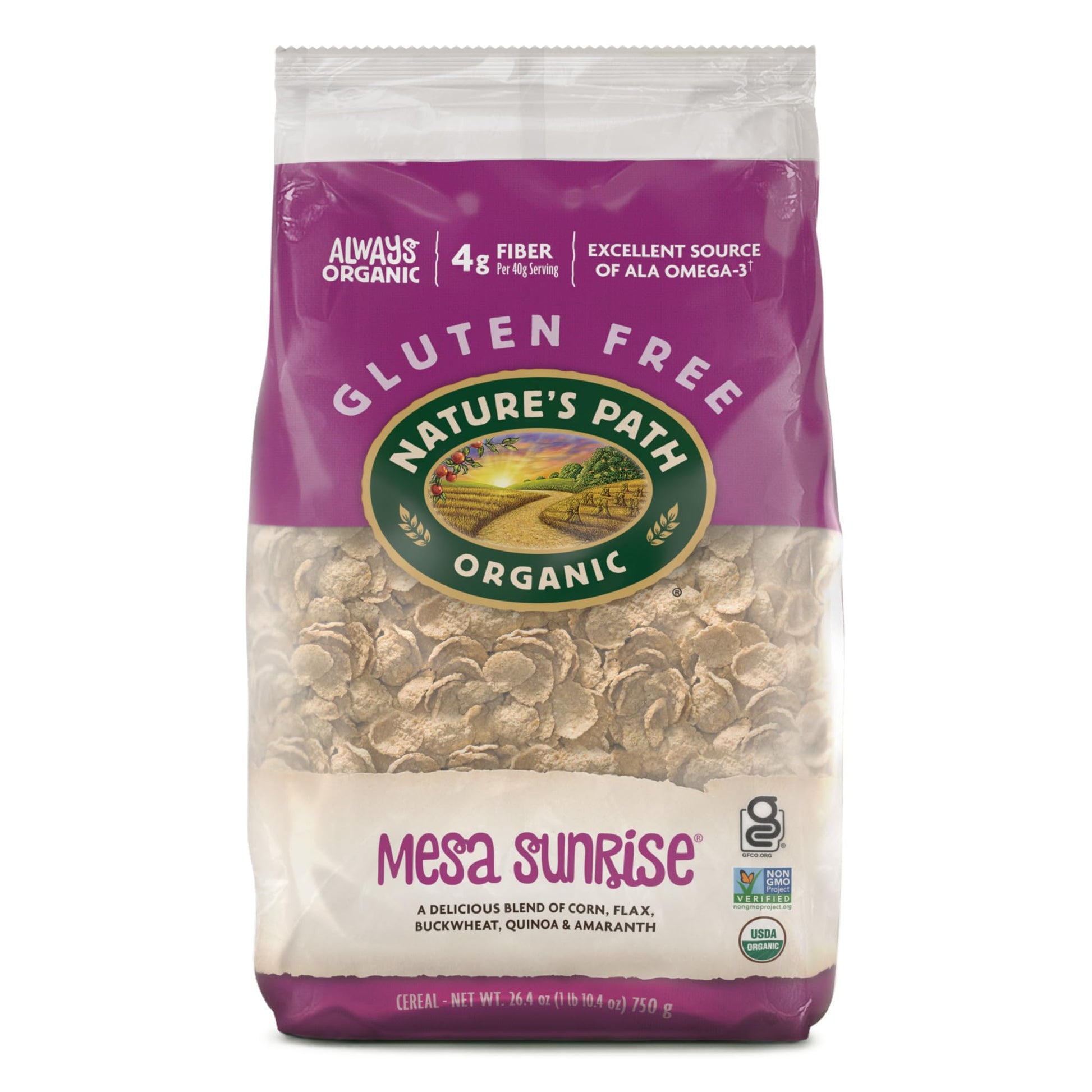 Nature 'S Path Organic Gluten Free Mesa Sunrise Cereal, 1 Lb 10.4 Oz Earth Friendly Package (Pack Of 6), Non-Gmo, Low Fat