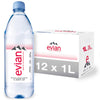 evian Natural Spring Water, 33.81 Fl Oz Bottles, Pack of 24