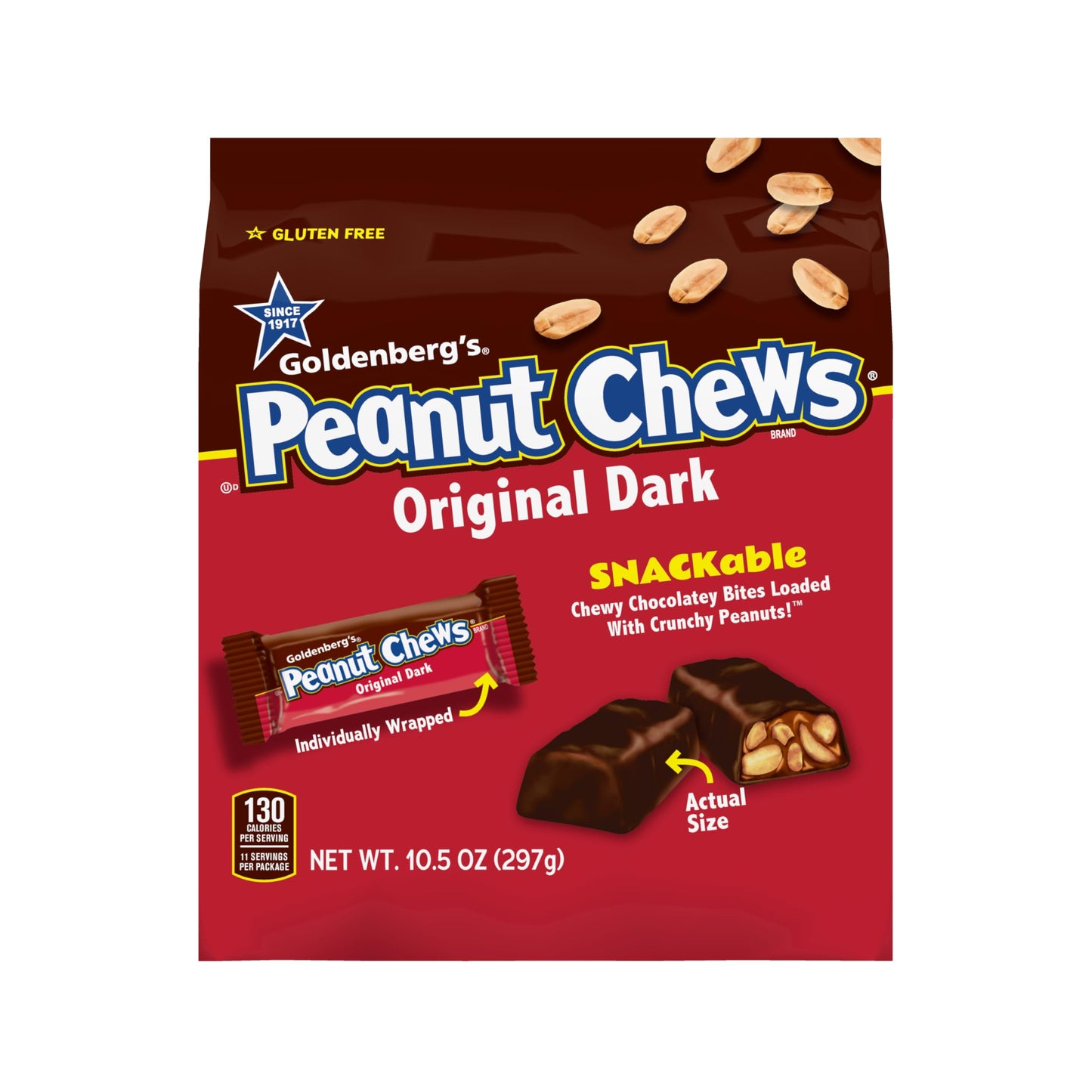 Goldenbergs Peanut Chews Original Dark 10.5 oz. Bag
