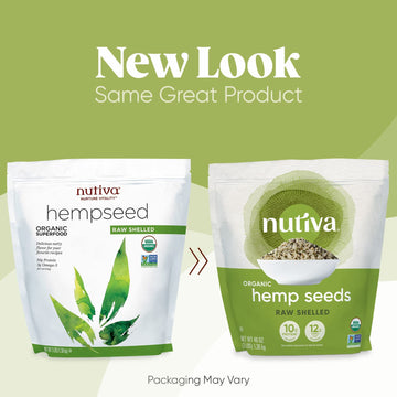 Nutiva Organic Raw Shelled Hemp Seed, Non-GMO, Vegan, Gluten-Free, 48 Ounce, Whole 30 Approved, 10g Protein, 12g Omegas