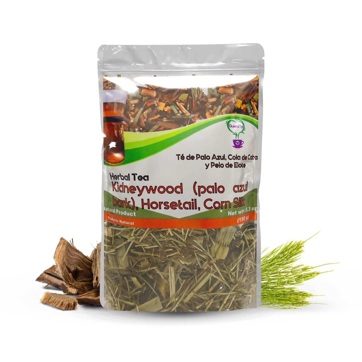 Quiere Te Herbal Tea - Palo Azul, 5.3 oz (150g), Resealable Bag, Natural Ingredients, Up to 100 Cups, Product From Mexico