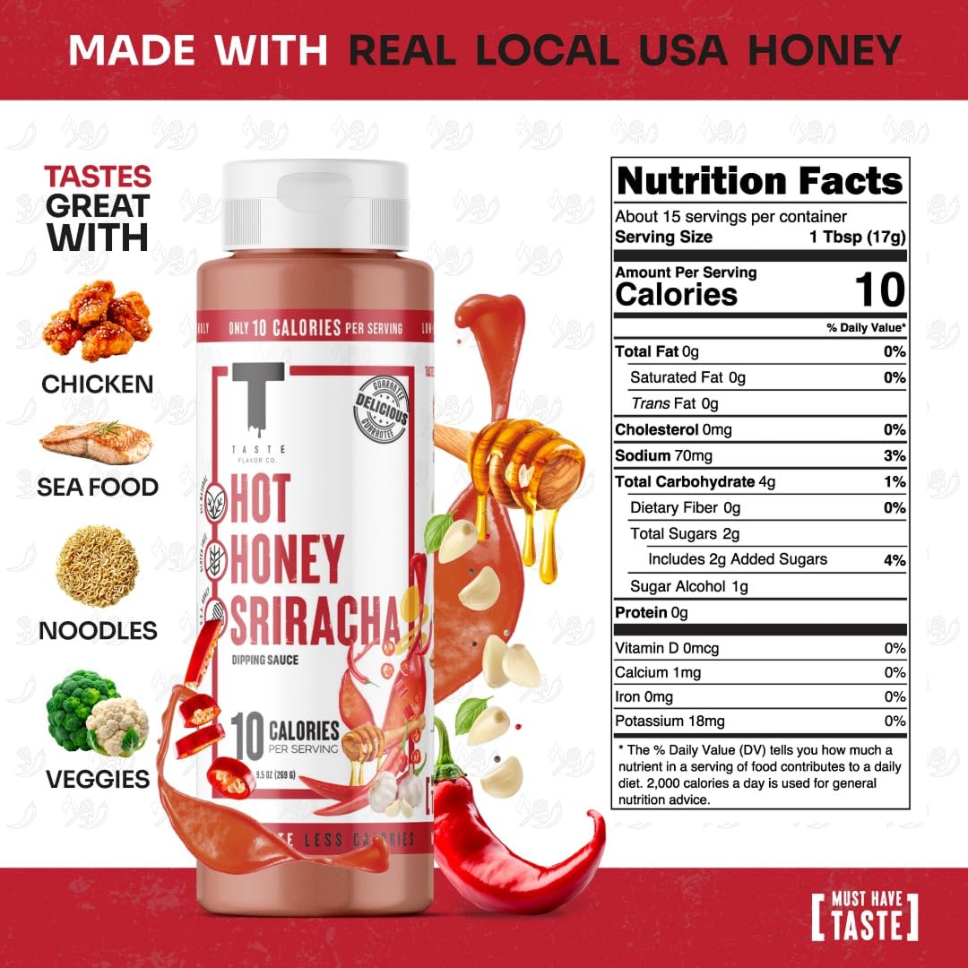 Taste Flavor Co. Grilling, Dipping Sauce And Marinade, Great Tasting, Low-Calorie Sauces, Keto Friendly, No Oils (5 Pack, Hot Ho