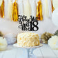 Jenrtvis Happy 18th Birthday Cake Topper, Black Glitter, Paper, Model EM--0286, Fun Cake Decor for 18th Birthday Celebrations