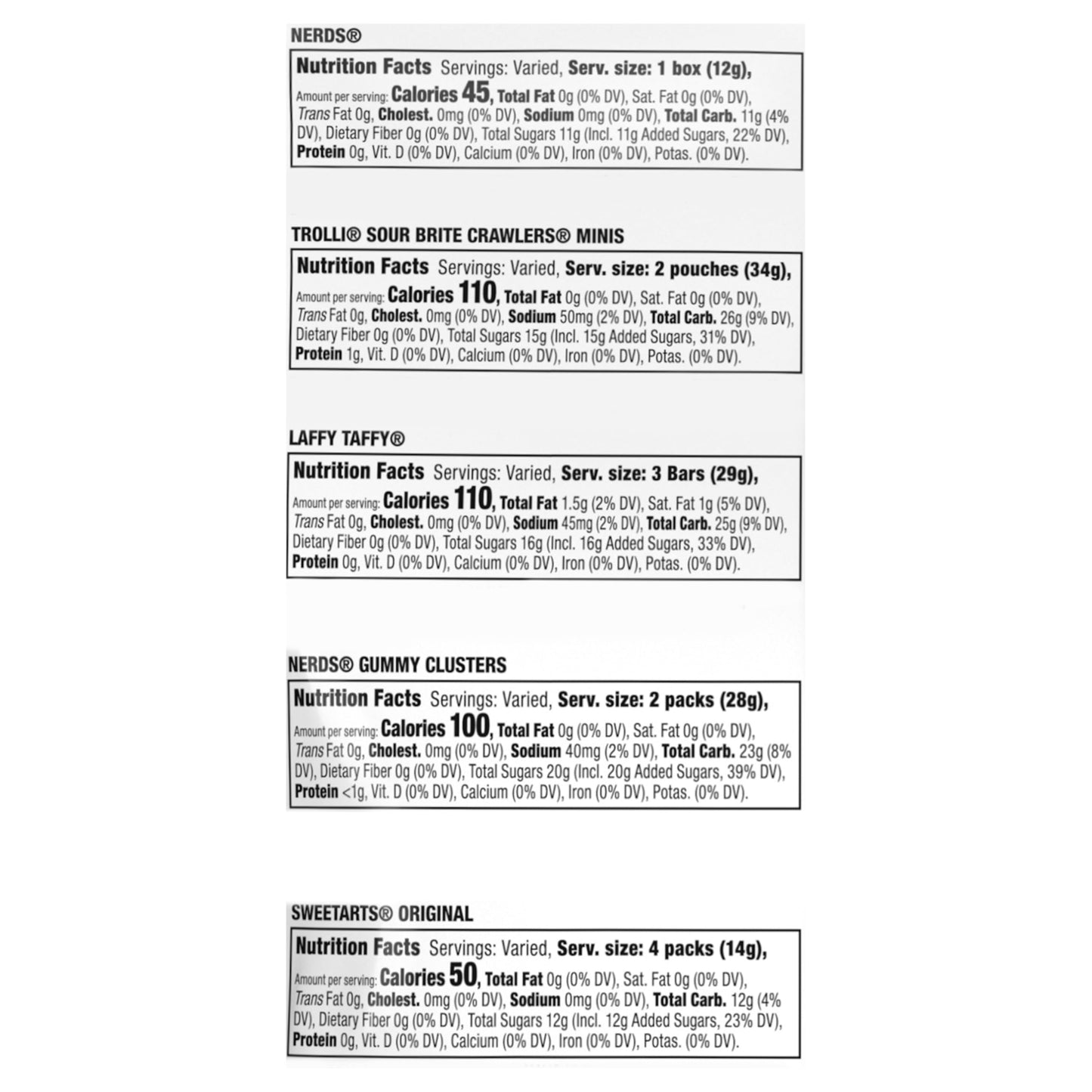 Sweetarts Variety Party Mix, Individually Wrapped Assorted Candy, 28.6 Ounce (75 Count)
