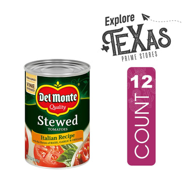 Del Monte - Lavinia Essentials Bundle: Tomatoes 12- Pack Of Stewed Italian Recipe With Basil, Garlic & Oregano Canned Vegetables