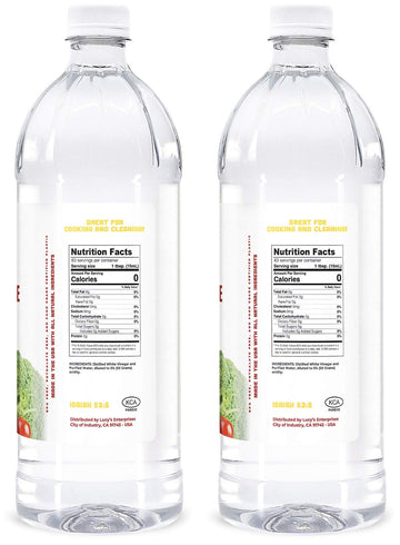 Lucys Family Owned - Natural Distilled White Vinegar, 32 oz. bottle (Pack of 2) - 5% Acidity