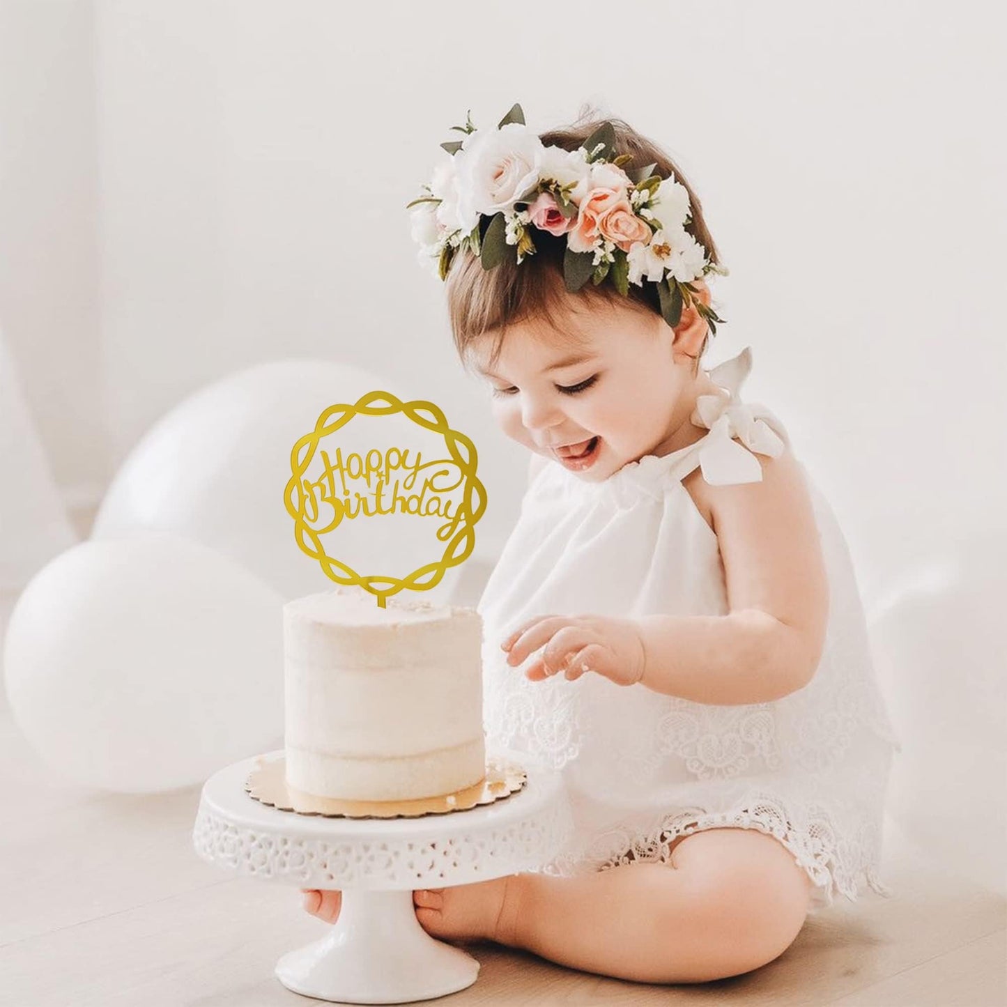 40 Pcs Happy Birthday Cake Topper Acrylic Birthday Cupcake Topper Cake Pick Decorations For Birthday Party Cake Desserts Pastrie
