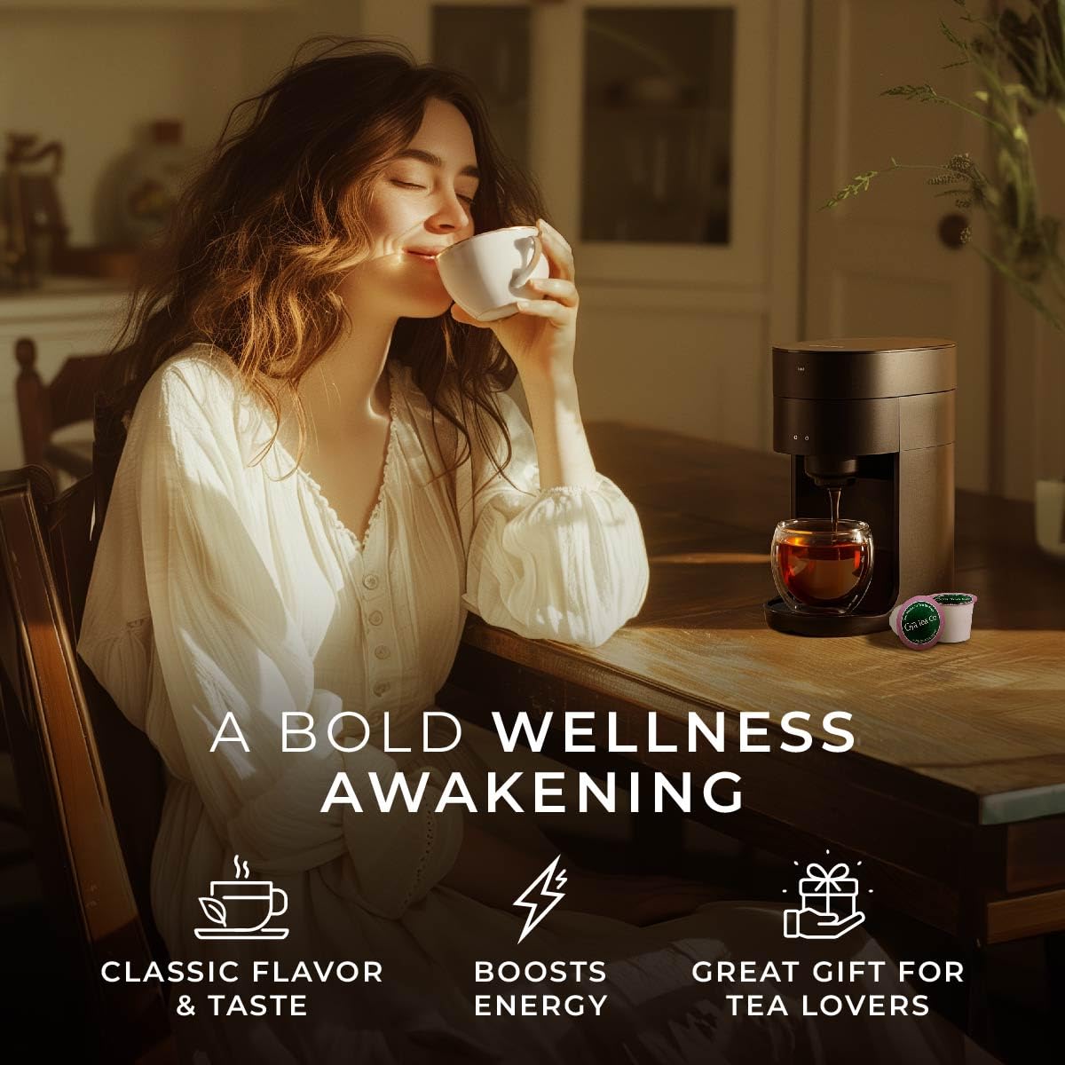 Gya Tea Co English Breakfast Tea Gift Set - High Caffeine Wellness Tea Pods, 16 Count