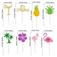 Gyufise 32Pcs Tropical Cupcake Toppers Aloha Cupcake Picks Flamingo Cake Toppers Hawaiian Luau Cake Decorations For Aloha Baby S