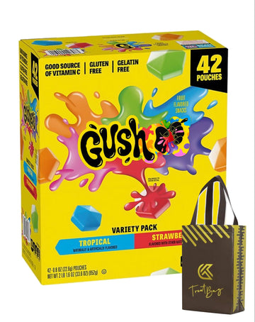 Gusher Fruit Snacks, Tropical and Strawberry Flavors, 42 Pouches, Gluten Free