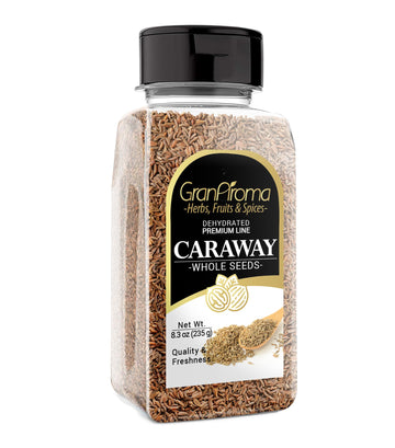 GranAroma 8.3 oz Caraway Seeds, Rich & Nutty, Mild Anise Flavor