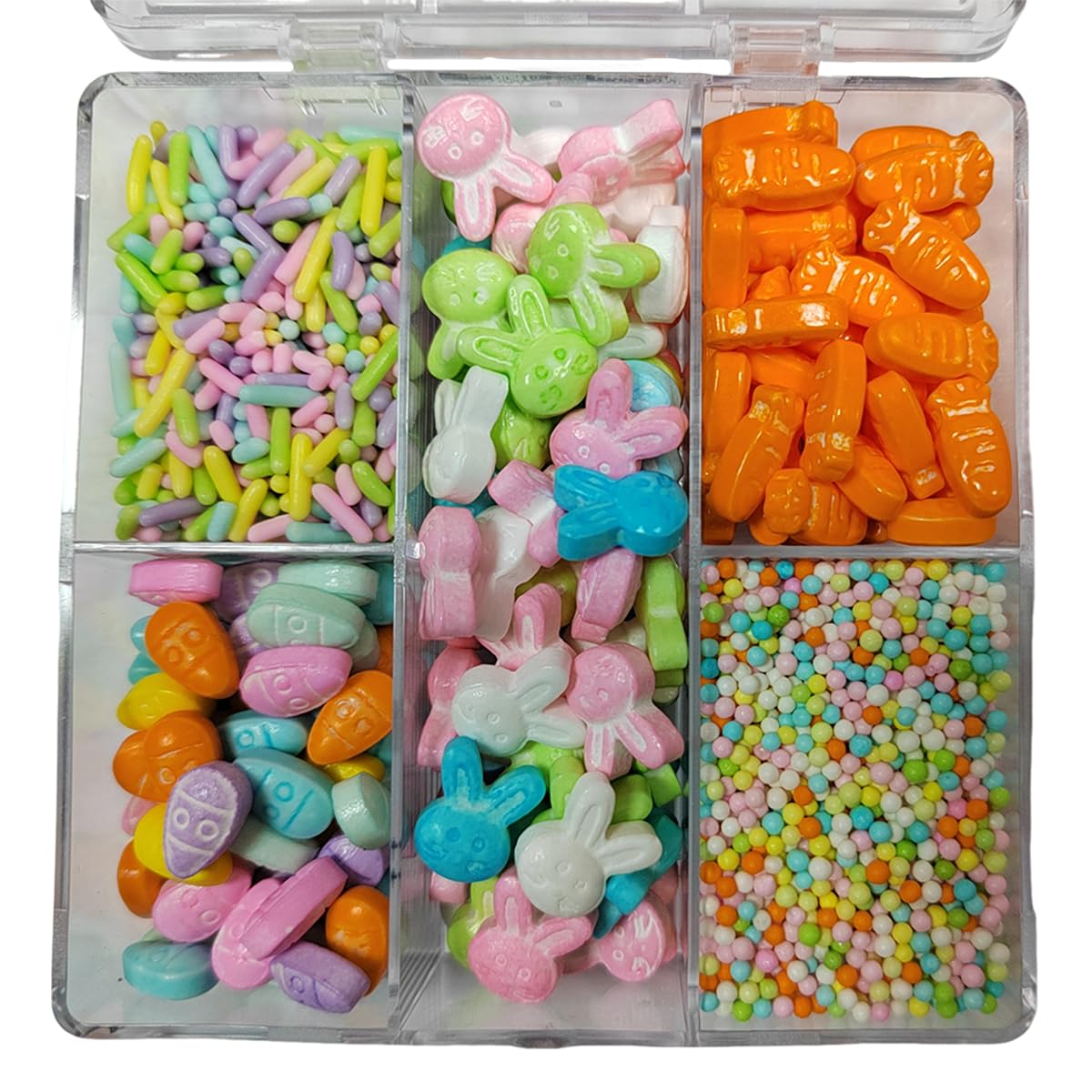 Homankit Easter Sprinkles Spring Edible Nonpareils Jimmies Sprinkle Rabbit Carrot Easter Egg For Baking Decorating, Ice Cream, C