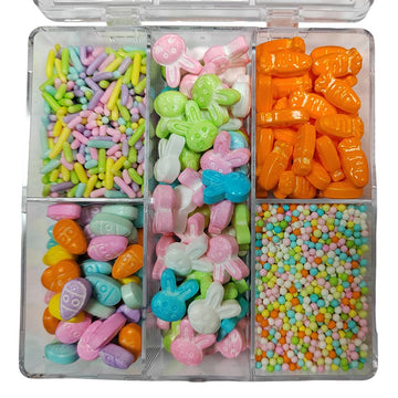 Homankit Easter Sprinkles Spring Edible Nonpareils Jimmies Sprinkle Rabbit Carrot Easter Egg For Baking Decorating, Ice Cream, C